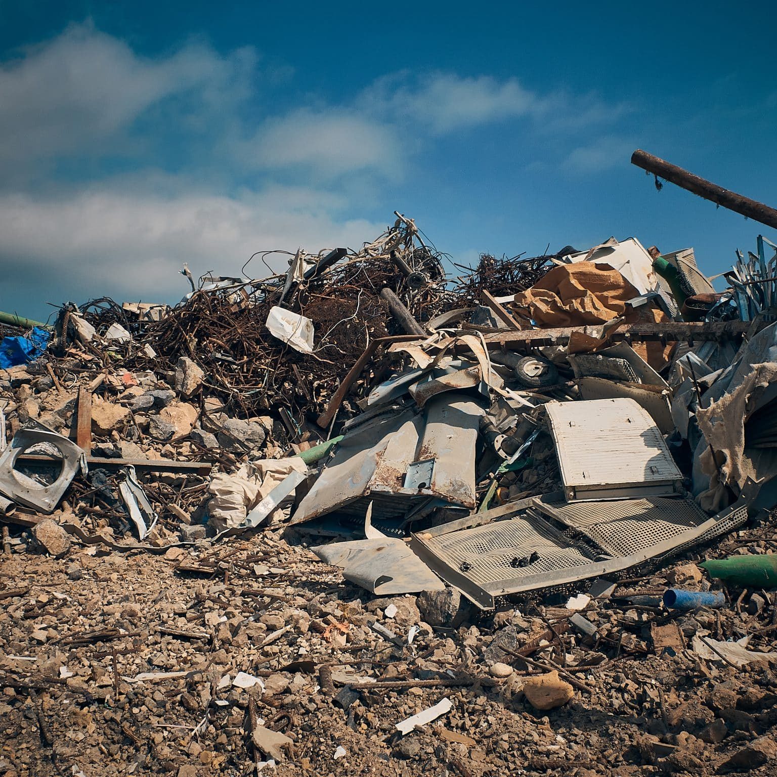 Pile of different kind construction debris